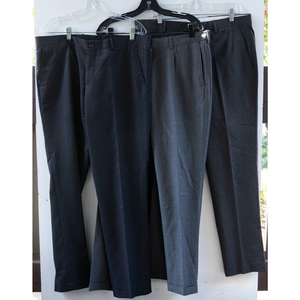 3 Bundle Zara Men’s Tapered Fit Stretch Dress Pants Gray Size‎ 34